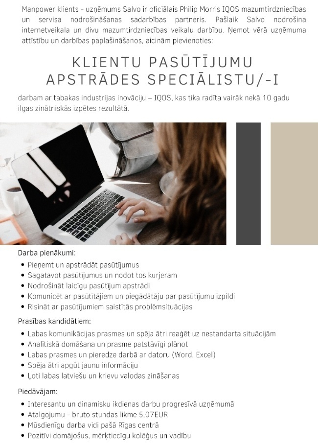 SAS  Klientu pasūtījumu apstrādes speciālists/-e