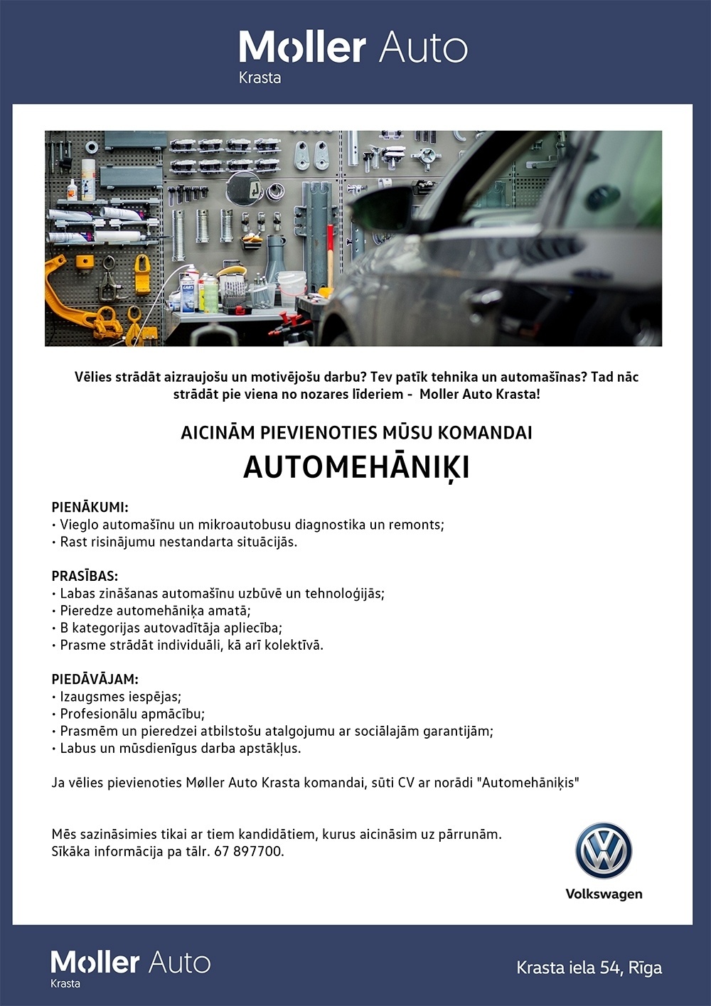 Moller Auto Krasta, SIA Automehāniķis/-e