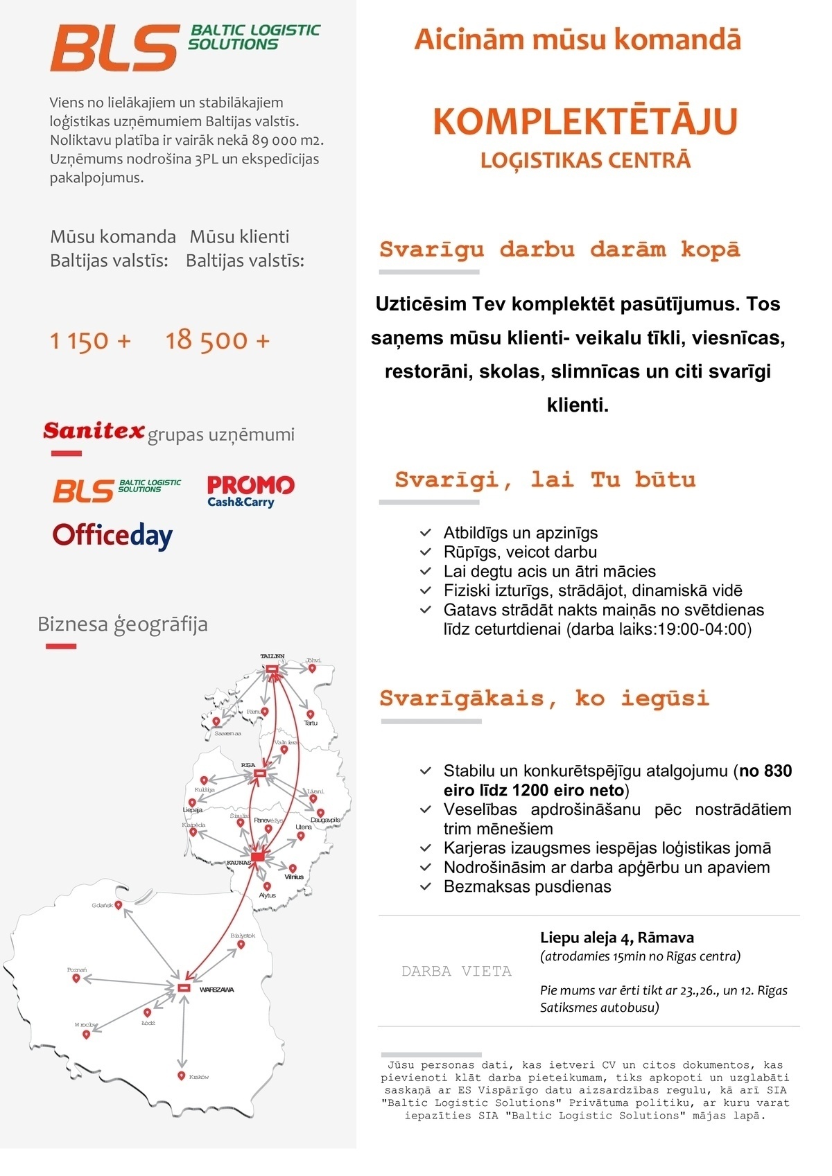 Baltic Logistic Solutions Pasūtījumu komplektētājs/-a