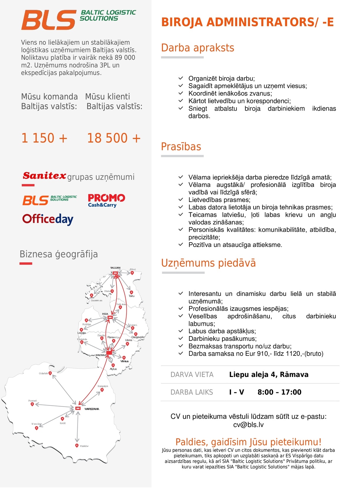 Baltic Logistic Solutions Biroja administrators/-e