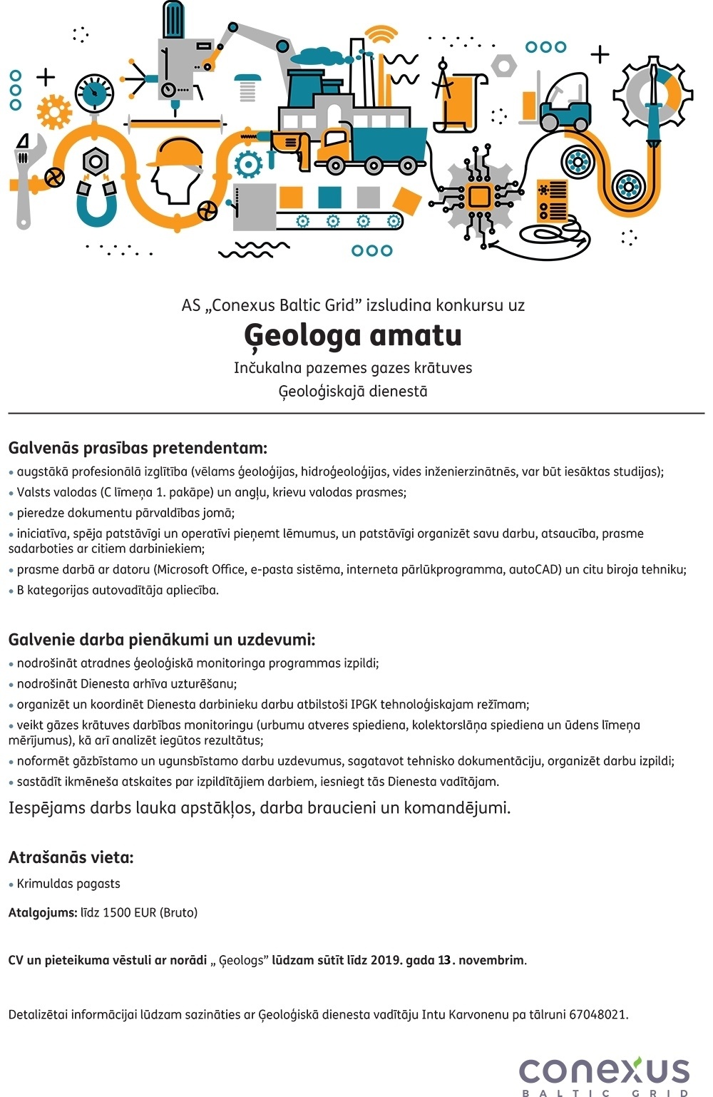 Conexus Baltic Grid, A/S Ģeologs/-ģe