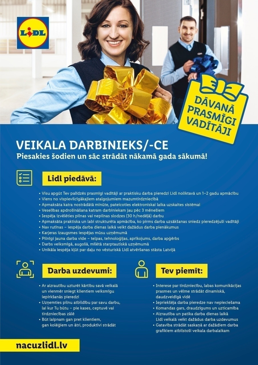 Lidl Latvija, SIA Veikala darbinieks/-ce Ventspilī 