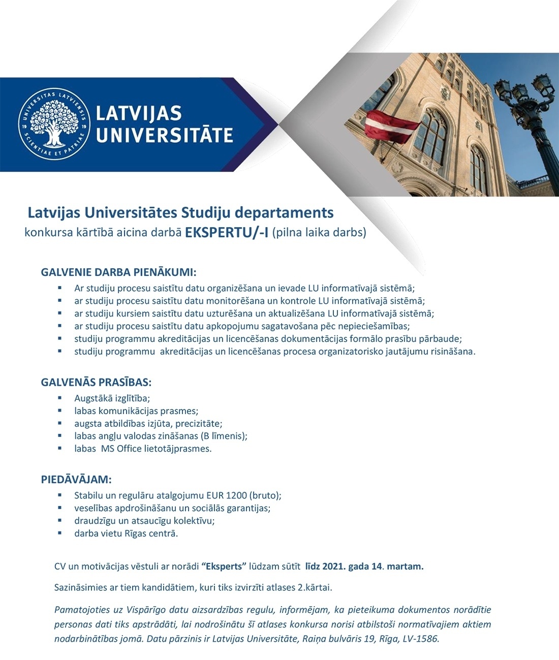 Latvijas Universitāte Eksperts/-e