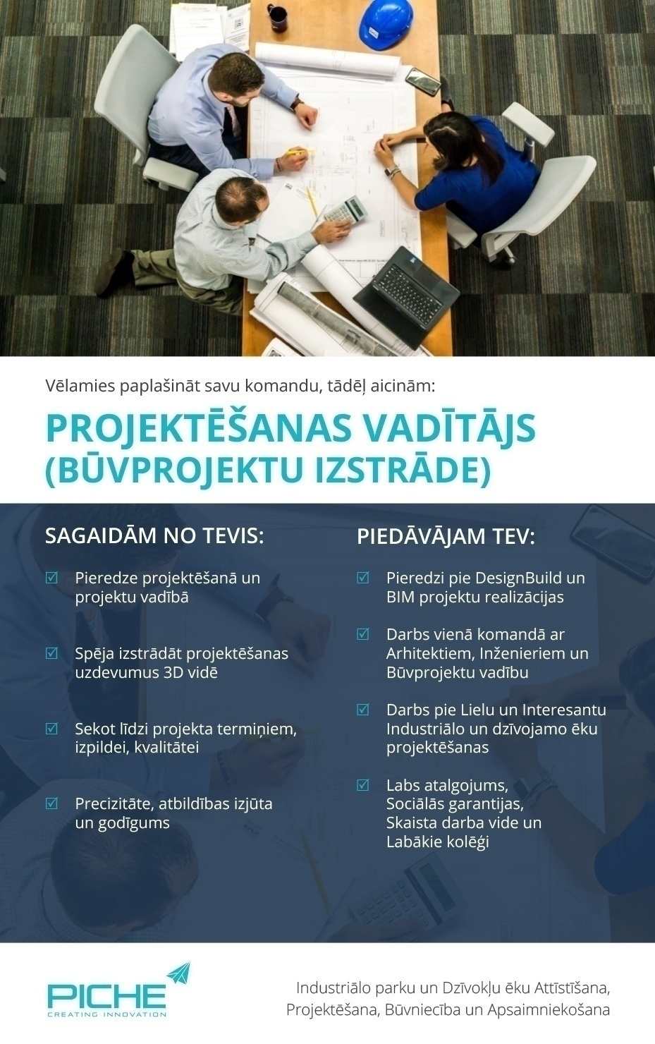 PICHE, SIA Projektēšanas vadītājs/-a (būvprojektu izstrāde)