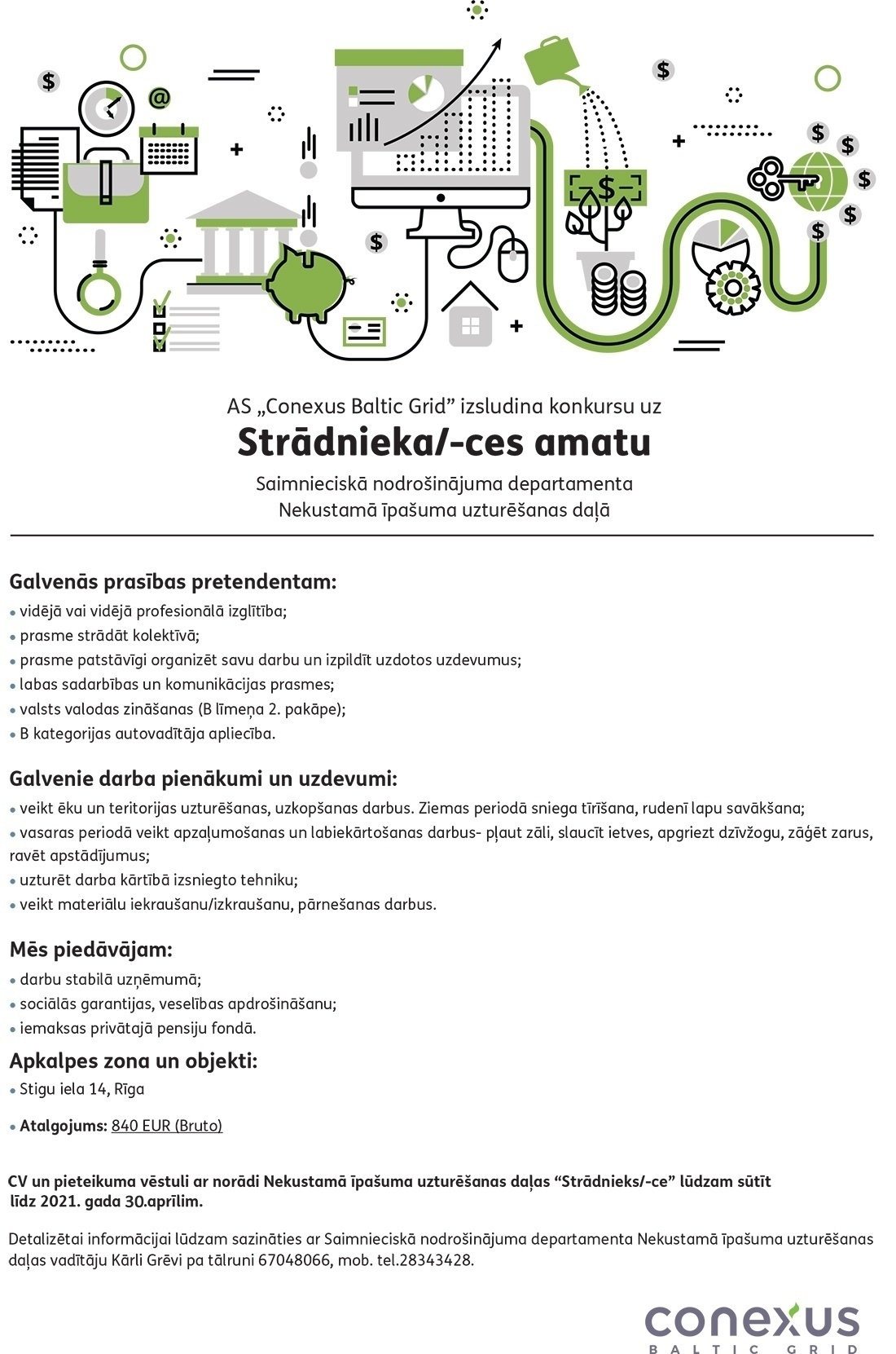 Conexus Baltic Grid, A/S Strādnieks/-ce