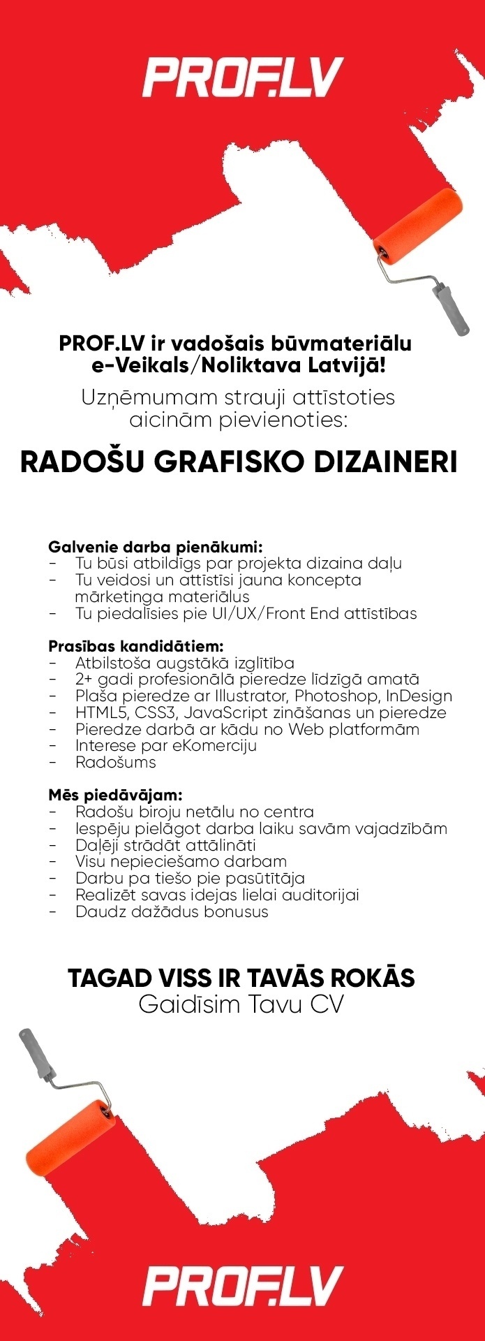 Uniserviss, SIA Radošs/-a grafiskais dizainers/-e