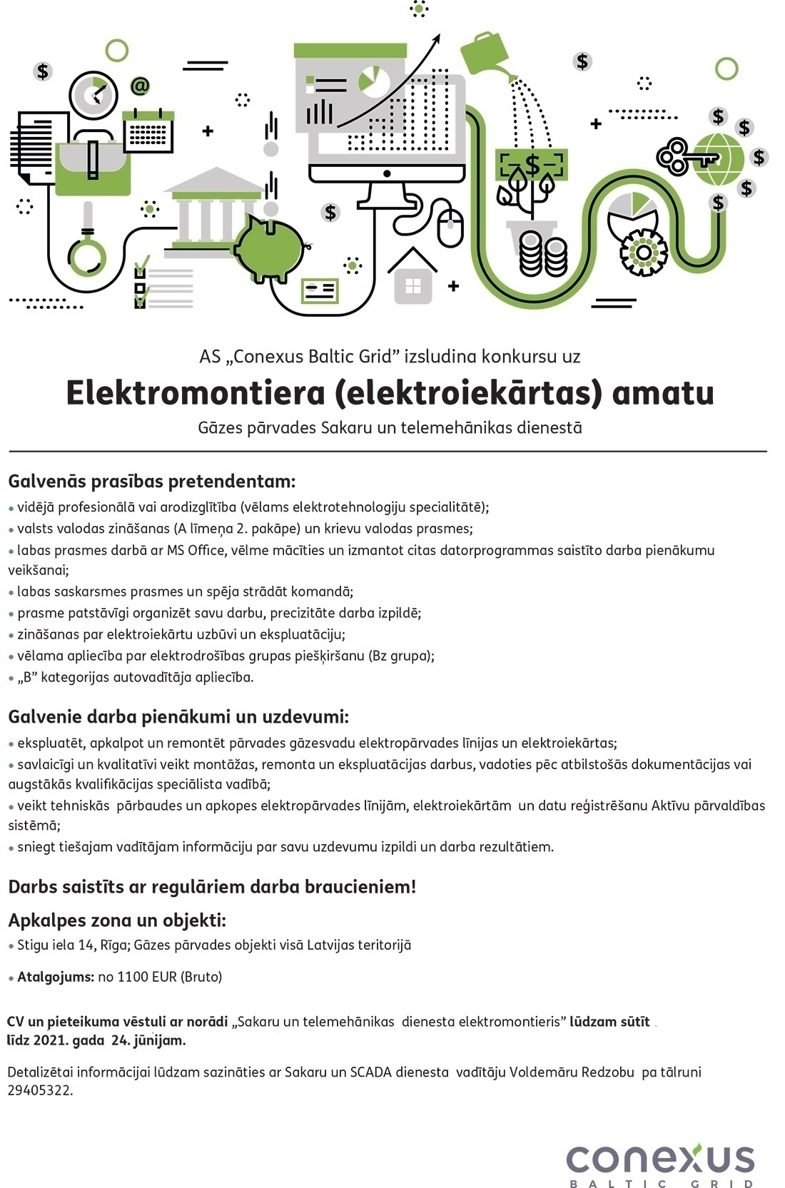 Conexus Baltic Grid, A/S Elektromontieris/-e (elektroiekārtas)