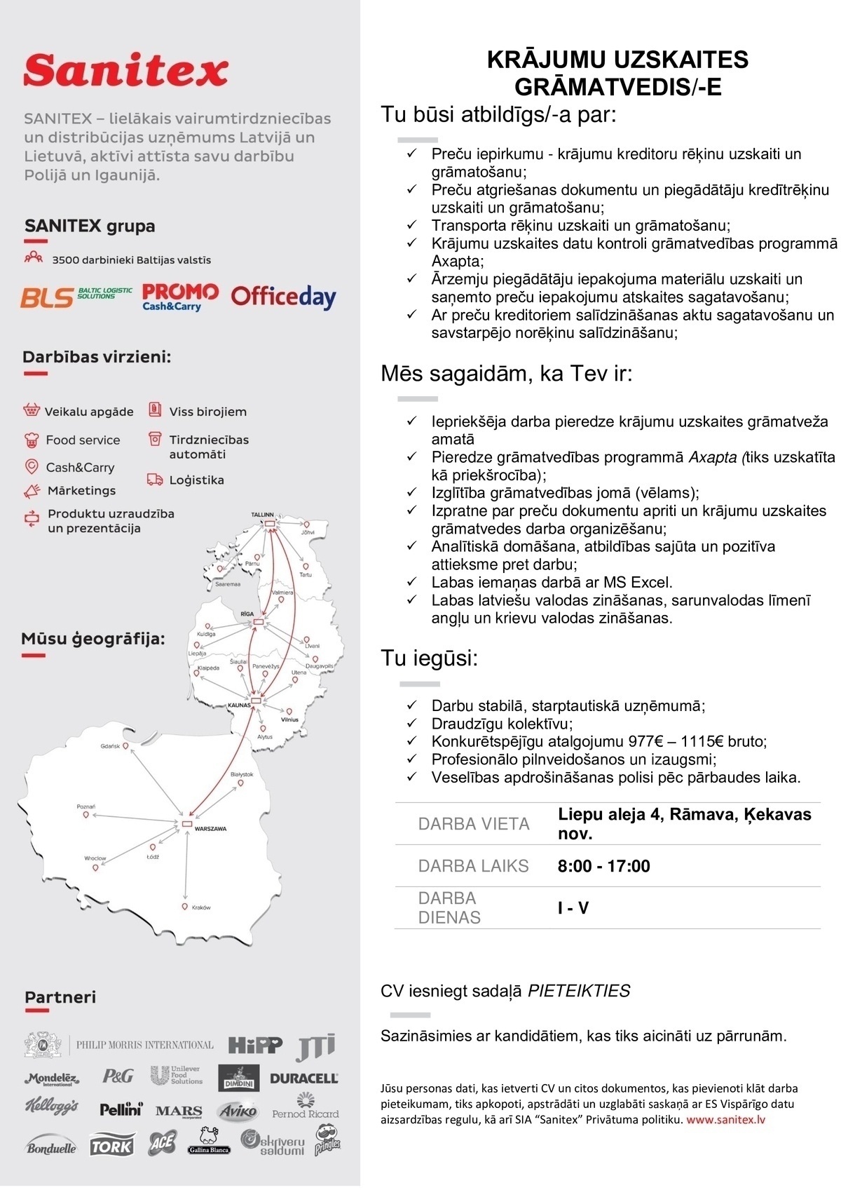 Sanitex, SIA Krājumu uzskaites grāmatvedis/-e