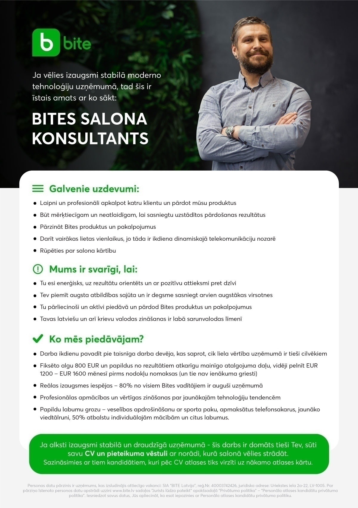 Bite Latvija, SIA "Bites" salona konsultants/-e