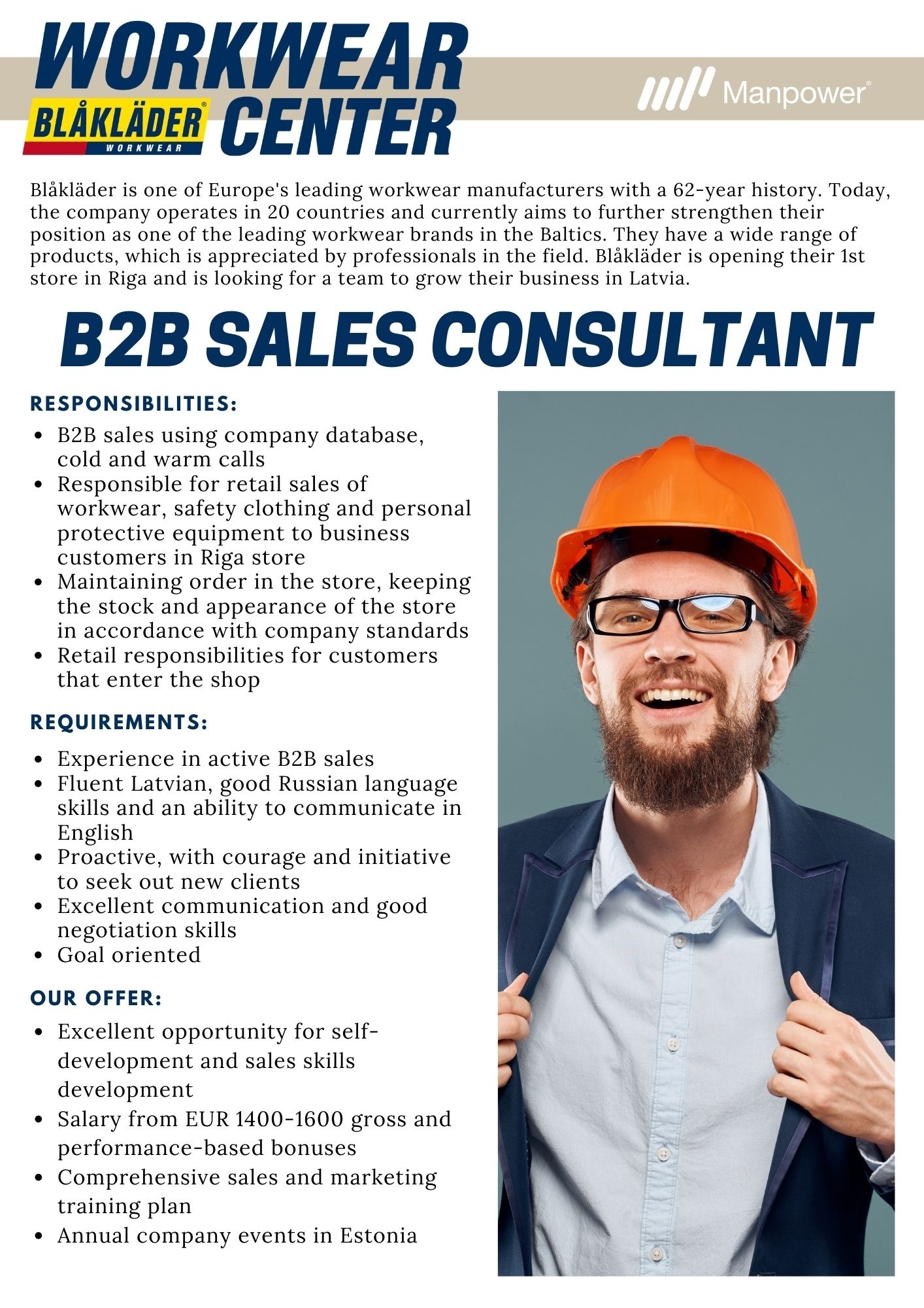 SAS "Manpower Lit" filiāle "Manpower Lit" B2B Sales Consultant