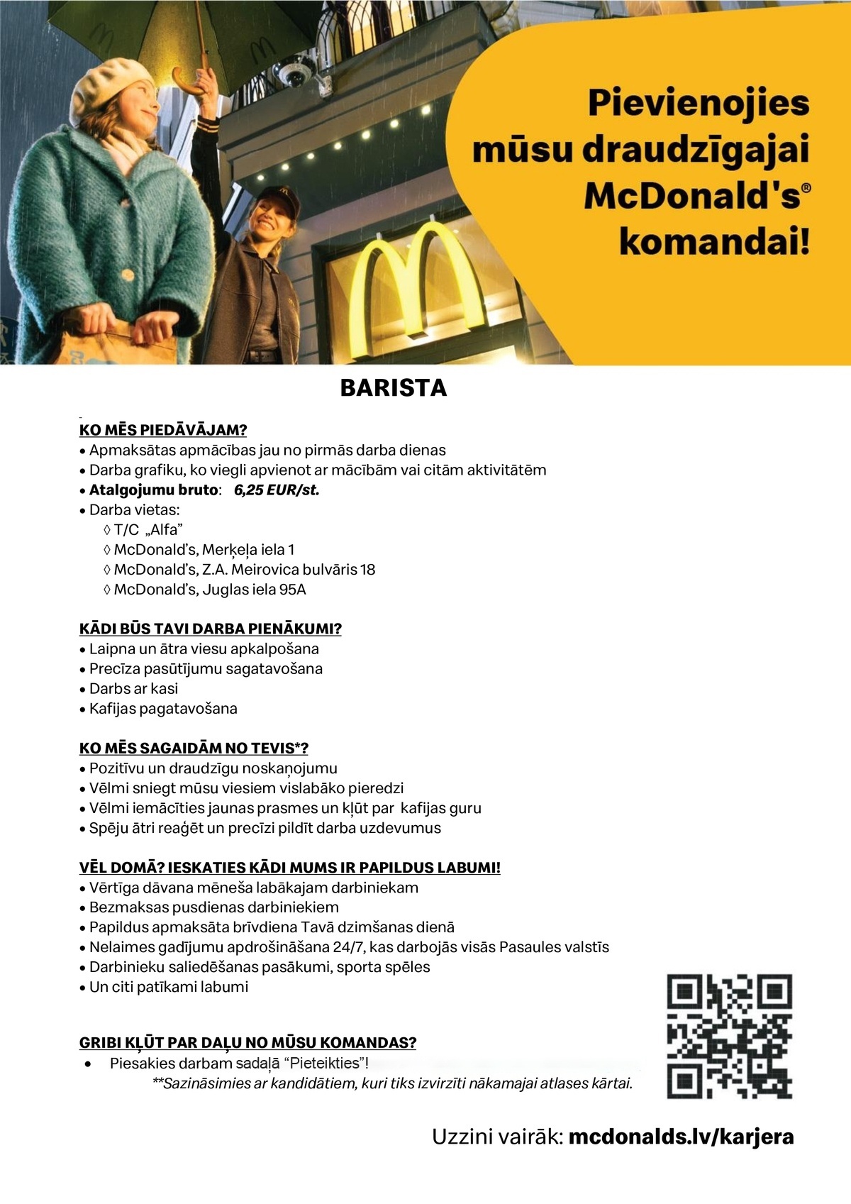 Premier Restaurants Latvia, SIA Barista "McDonald's"