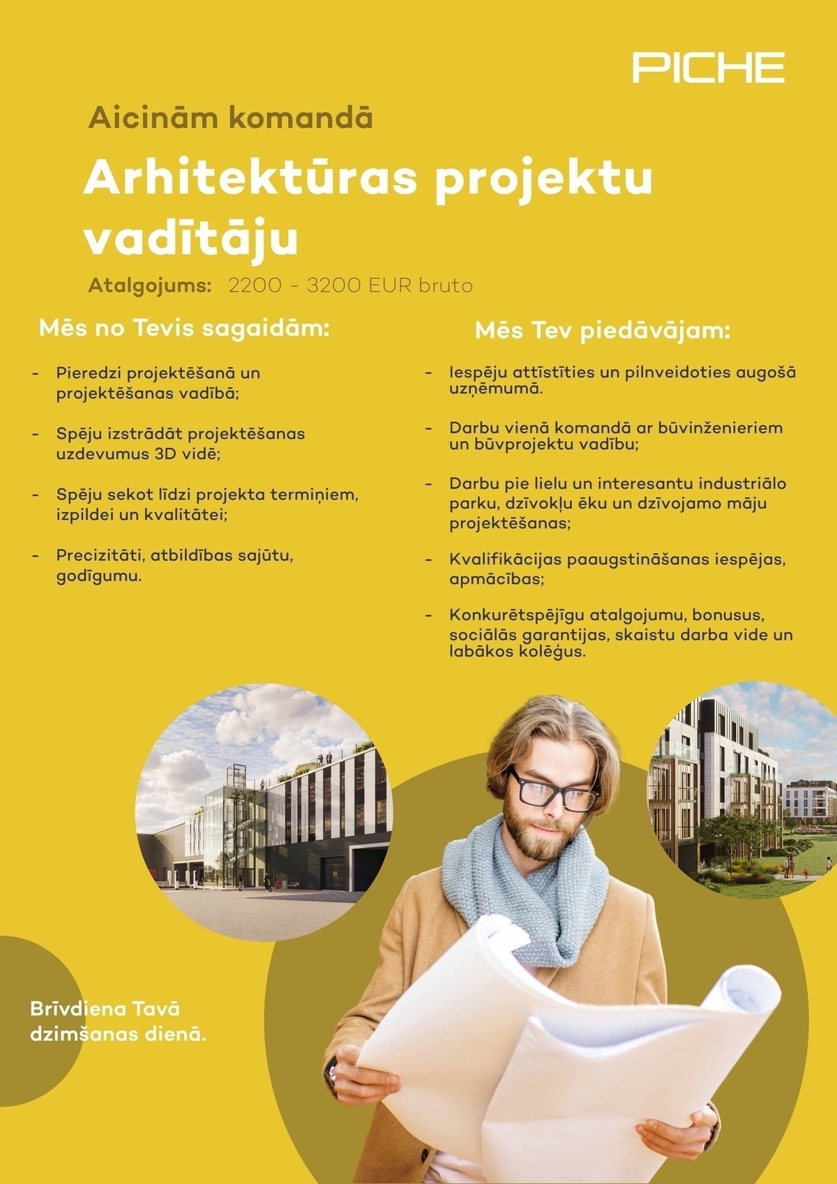 PICHE, SIA Arhitektūras projektu vadītājs/-a