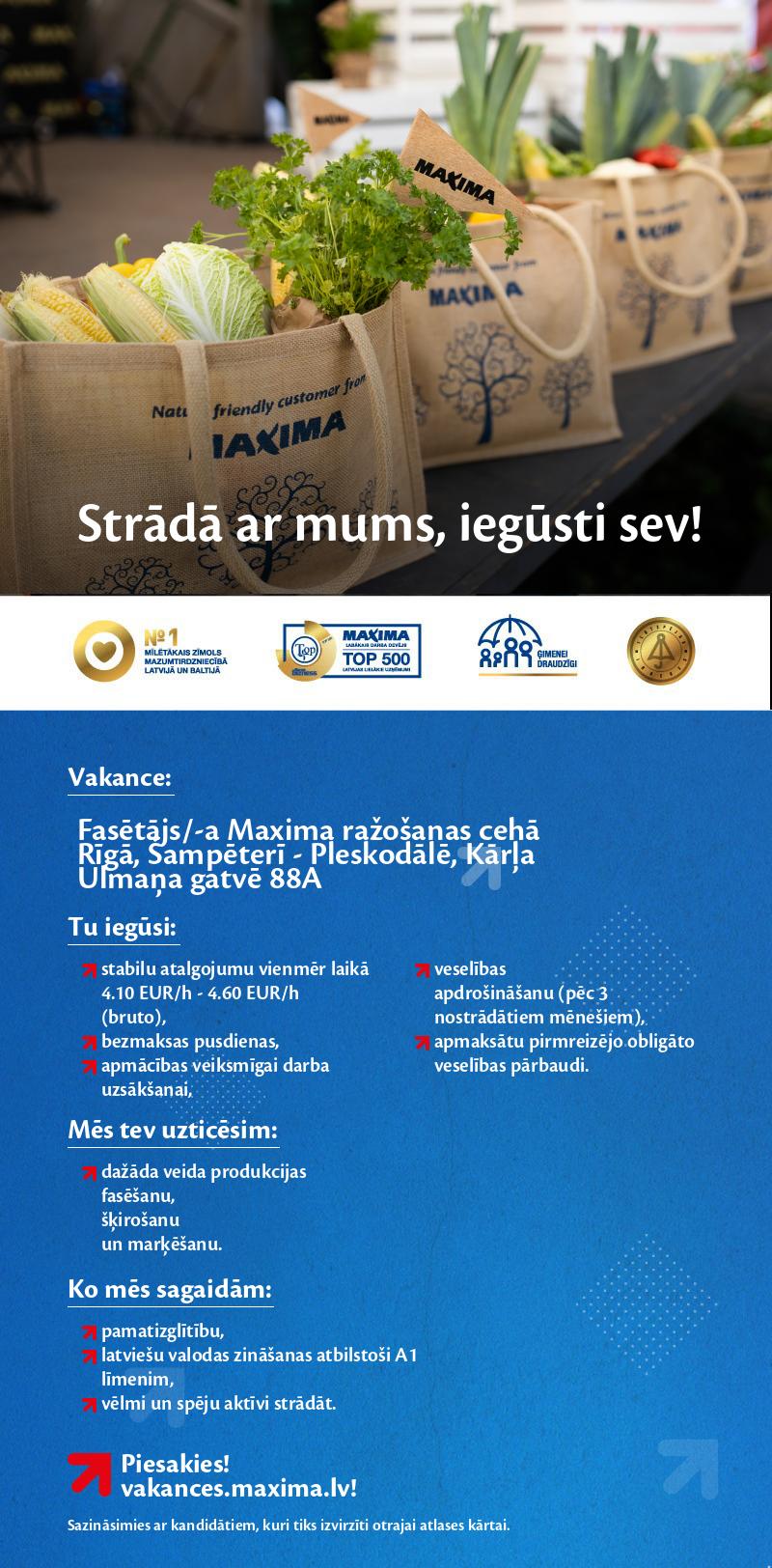 MAXIMA Latvija Fasētājs/-a