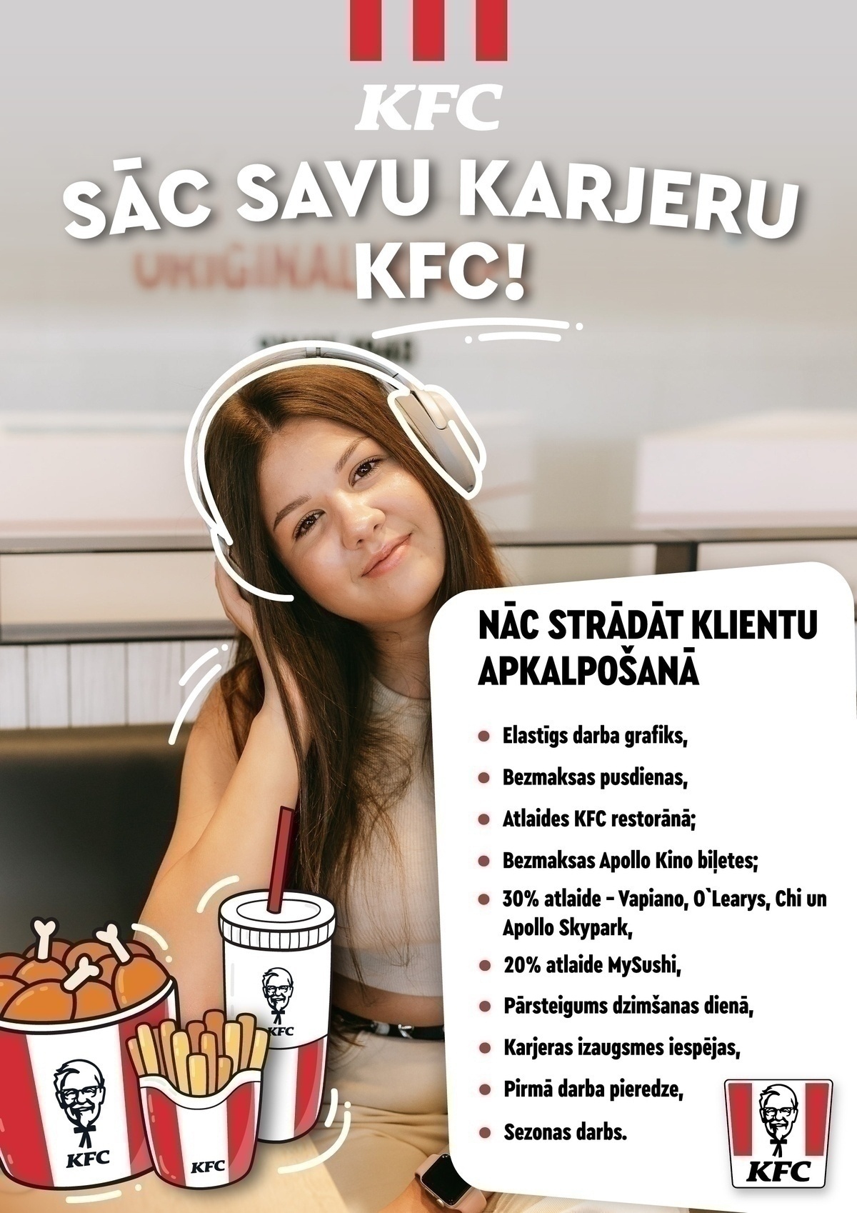 KFC Pārdevējs/-a "KFC" restorānā (TC "Domina Shopping")