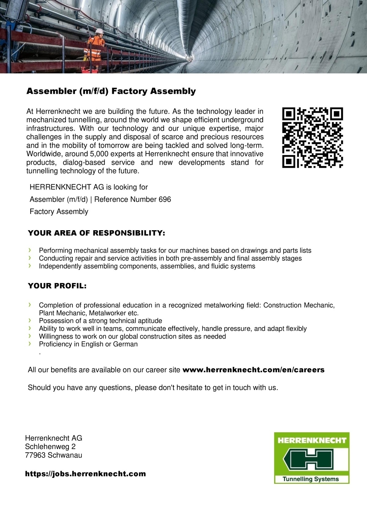 Herrenknecht AG Assembler (m/f/d) Factory Assembly