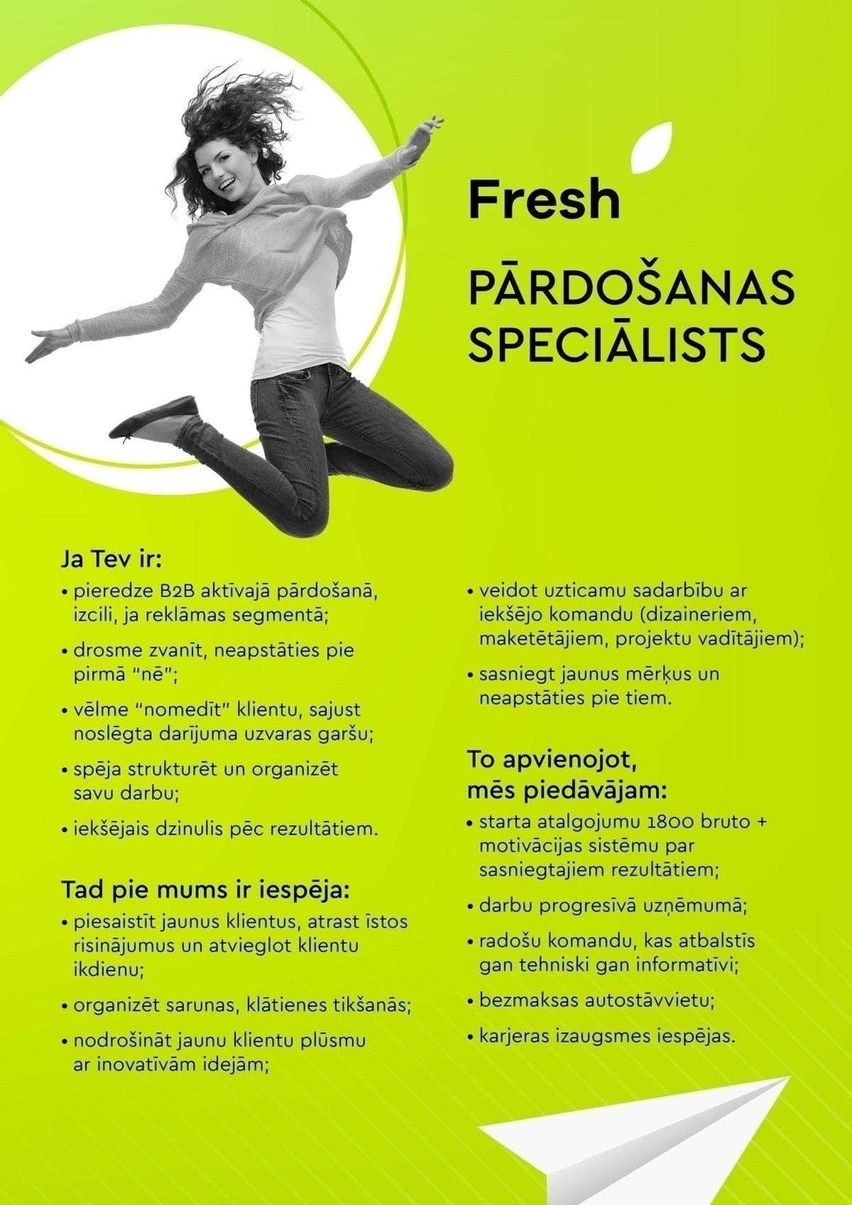 Fresh, SIA Pārdošanas speciālists/-e