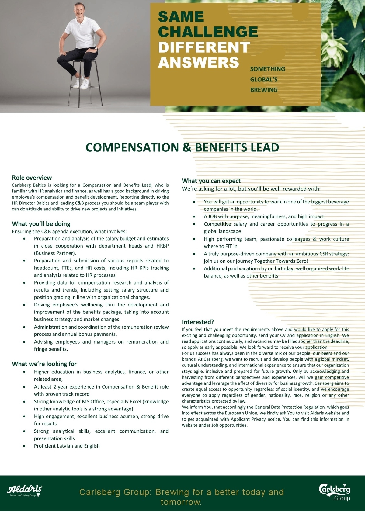 Aldaris, AS Compensation & Benefits Lead