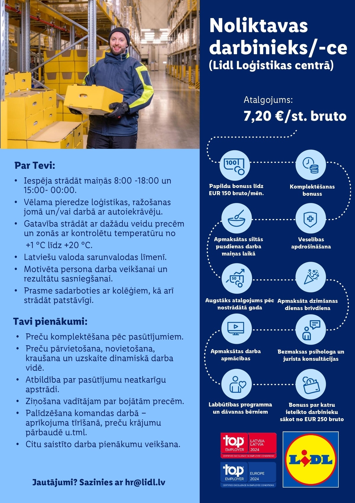 Lidl Latvija, SIA Noliktavas darbinieks/-ce "Lidl" Loģistikas centrā