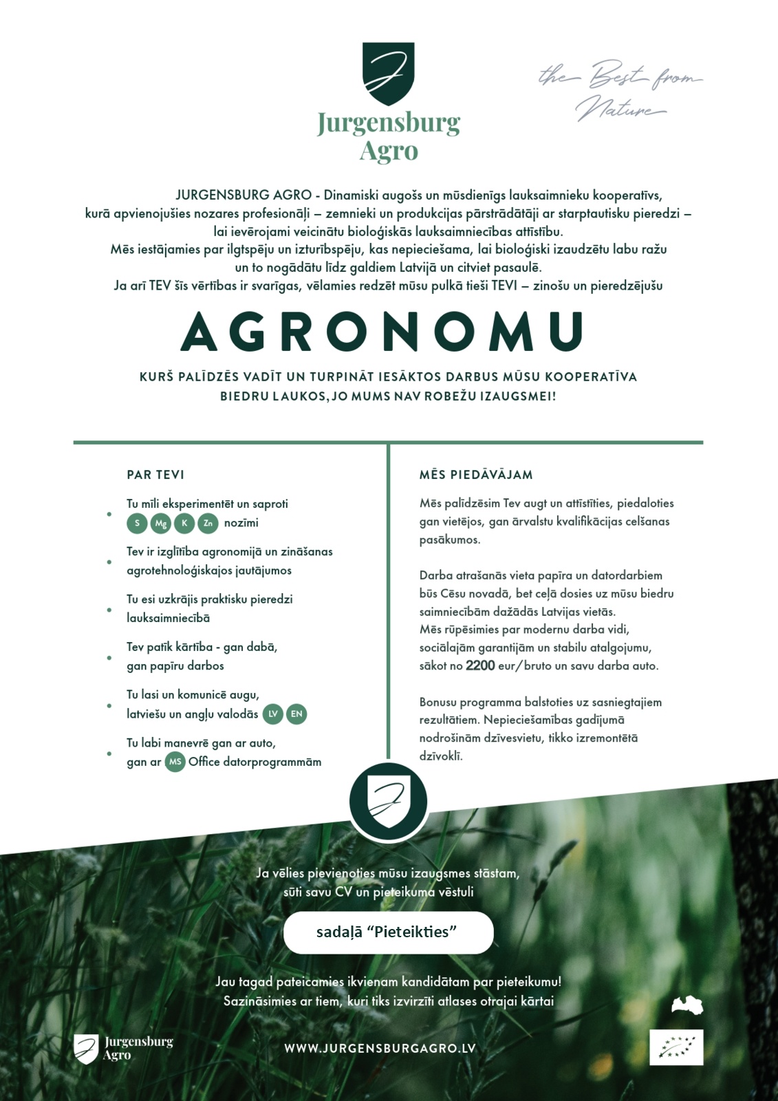 JURGENSBURG AGRO Agronoms/-e