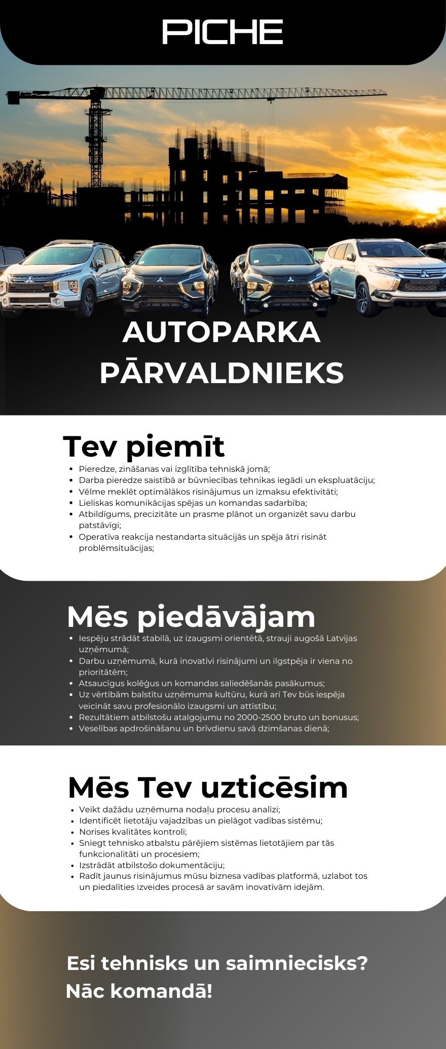 Piche, SIA Autoparka pārvaldnieks/-ce