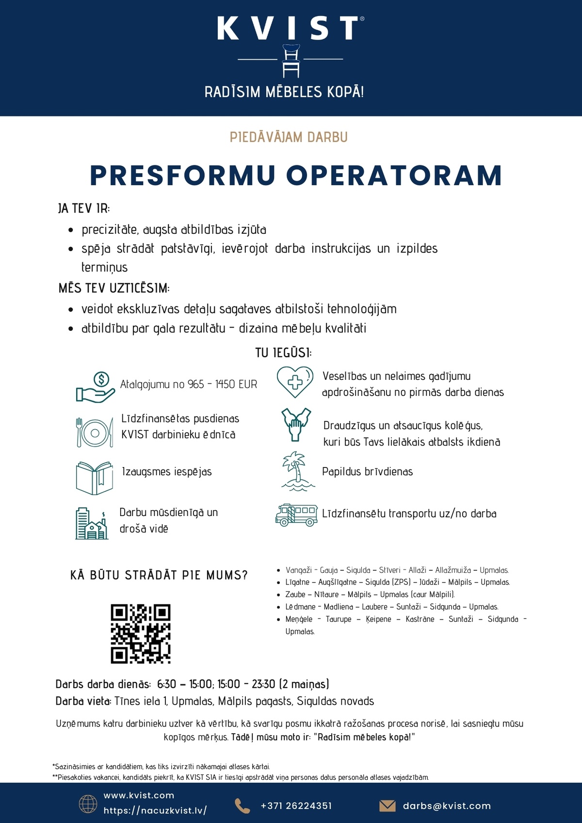 KVIST, SIA Presformu operators