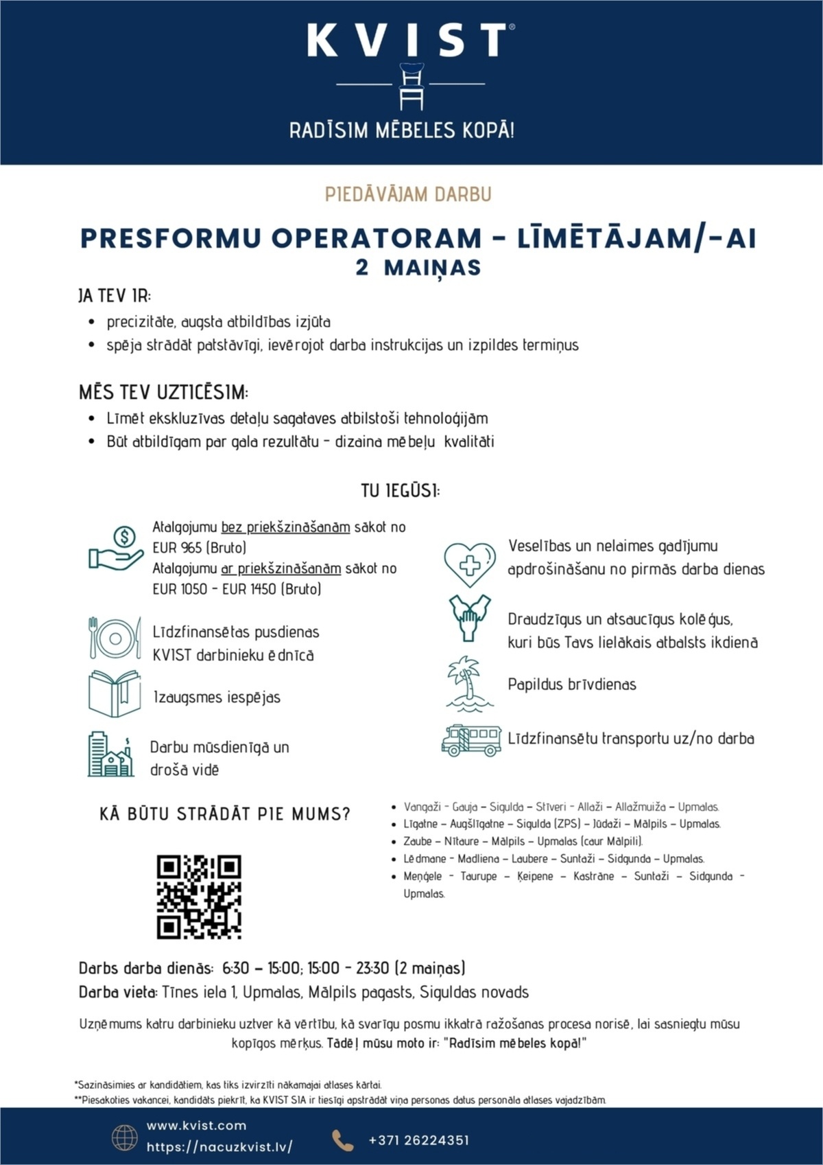 KVIST, SIA Presformu operators - līmētājs/-a