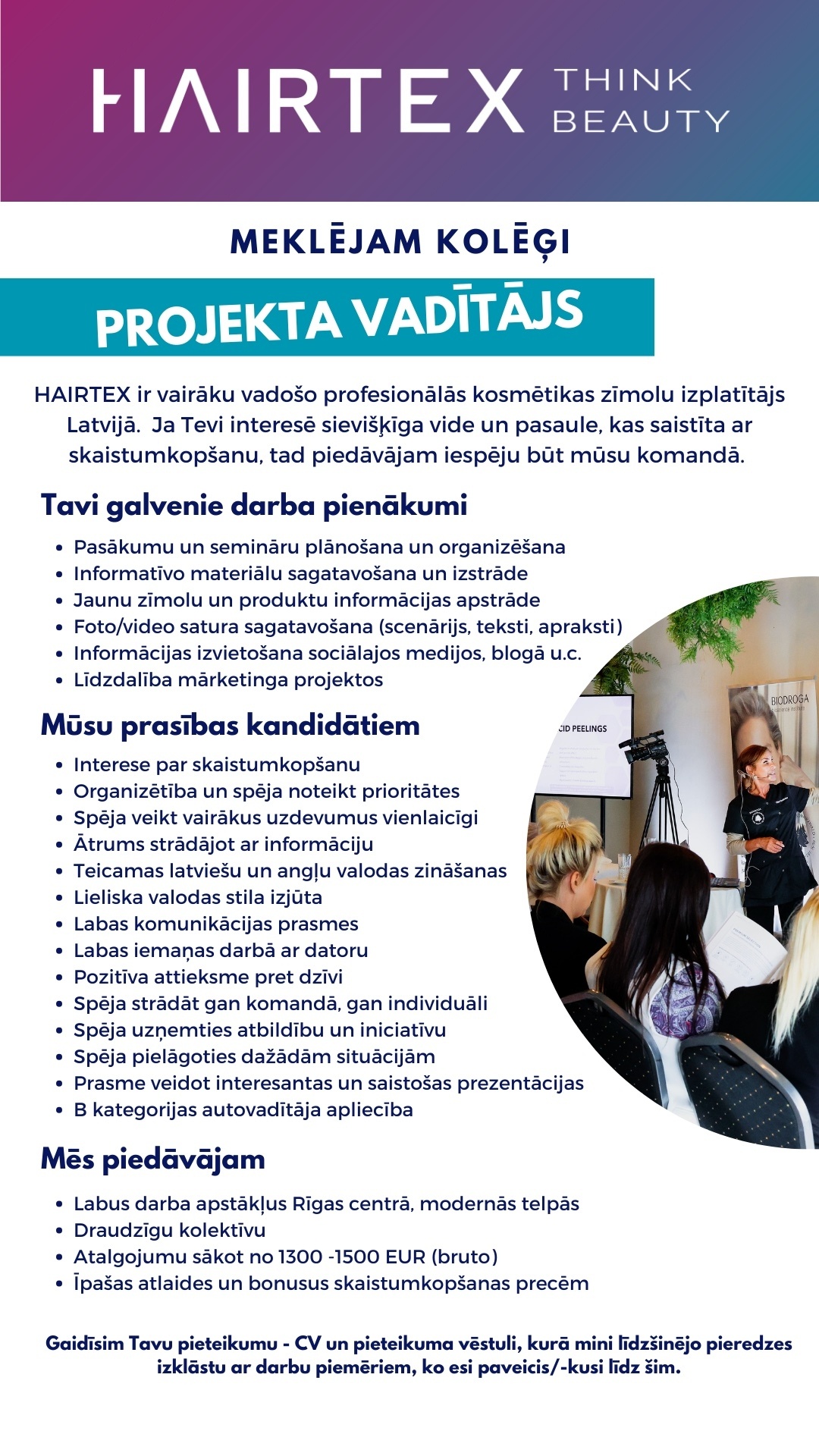 HAIRTEX, SIA Projektu vadītājs/-a