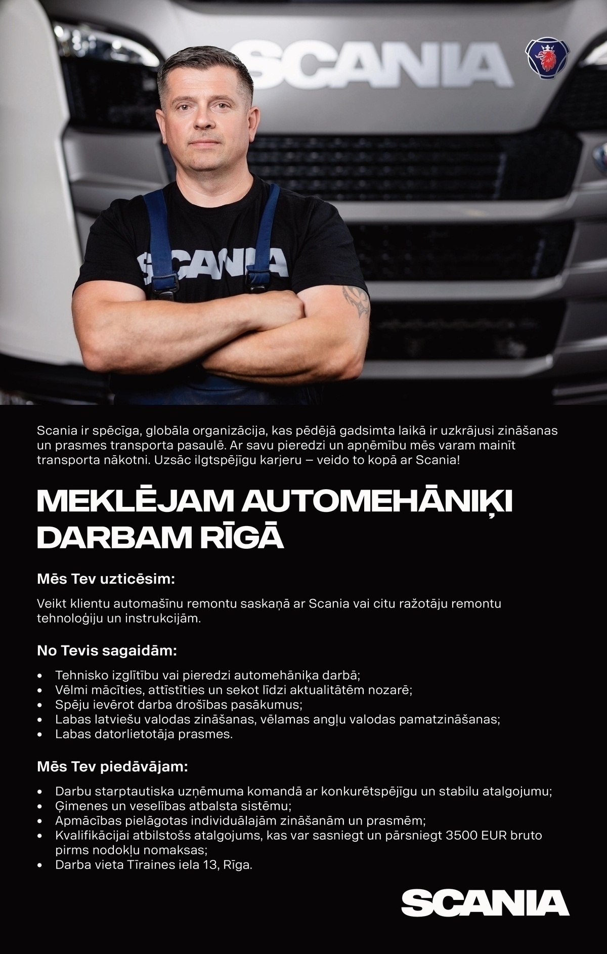 SCANIA LATVIA, SIA Automehāniķis/-e Rīgā