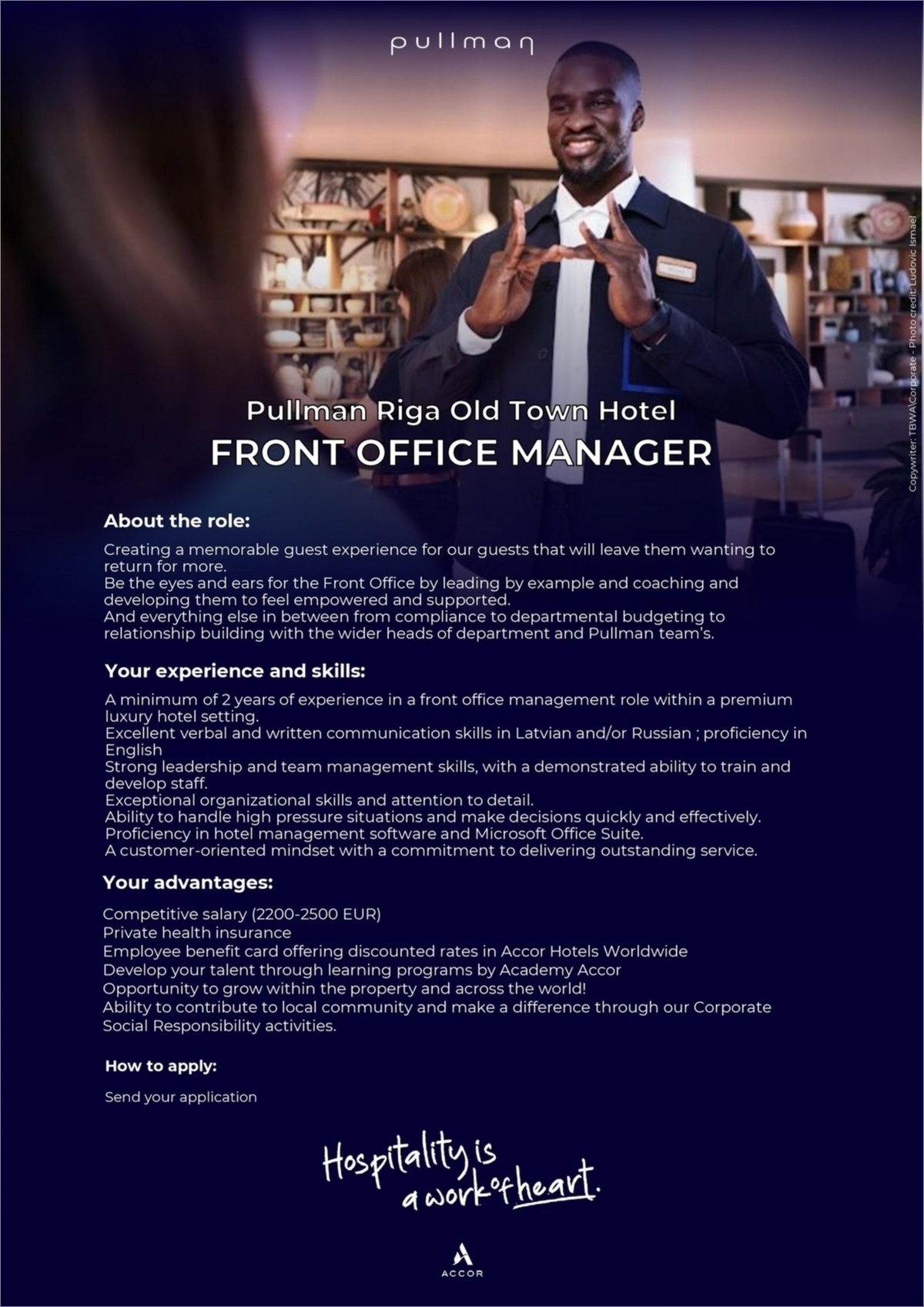 Hotel J24, SIA Front Office Manager (Pullman Riga Old Town Hotel)