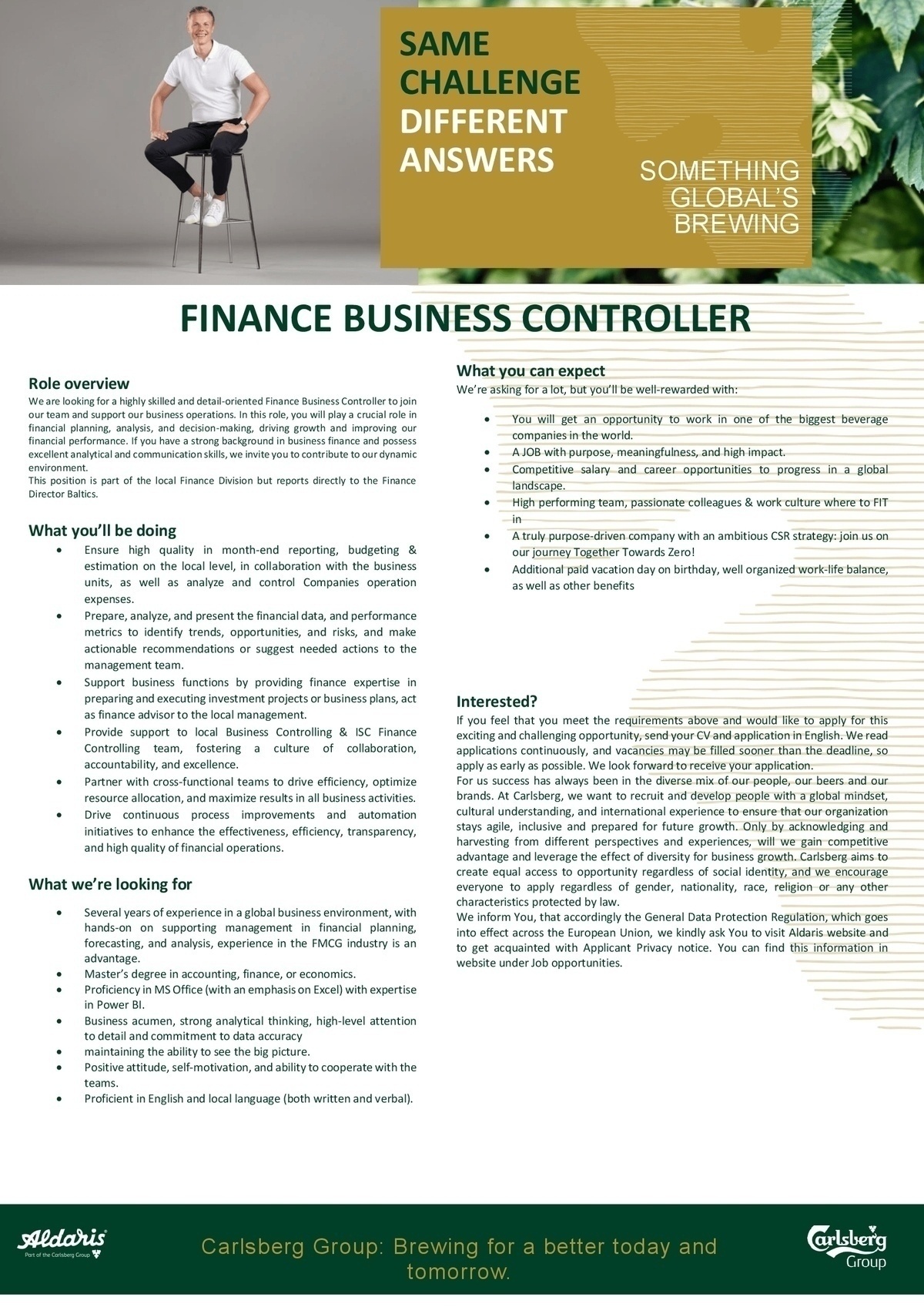 Aldaris, AS Finance Business Controller