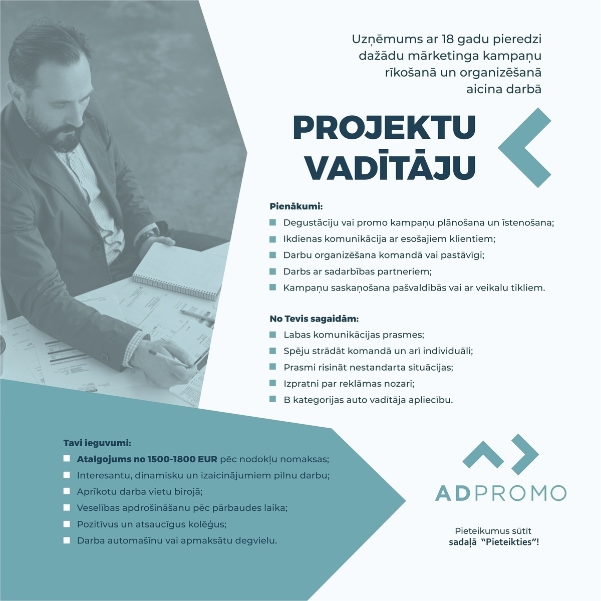 AD Promo Baltic, SIA Projektu vadītājs/-a