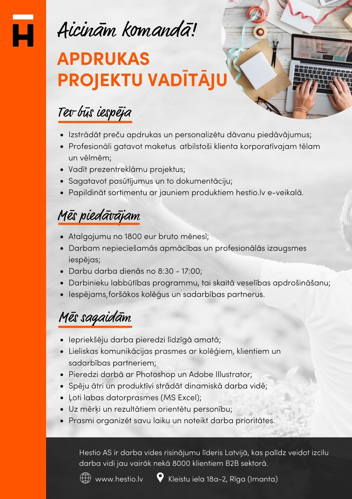 Hestio, AS Apdrukas projektu vadītājs/-a