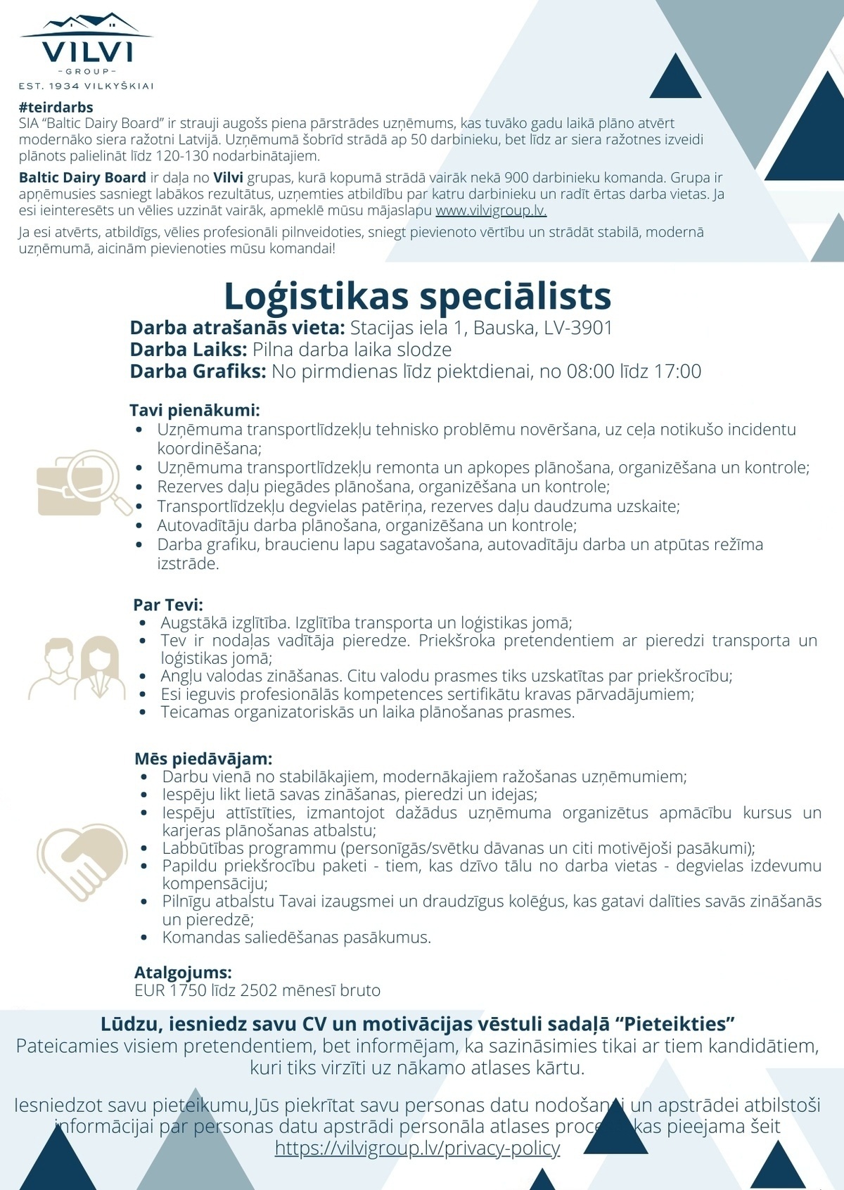 Baltic Dairy Board, SIA Loģistikas speciālists/-e