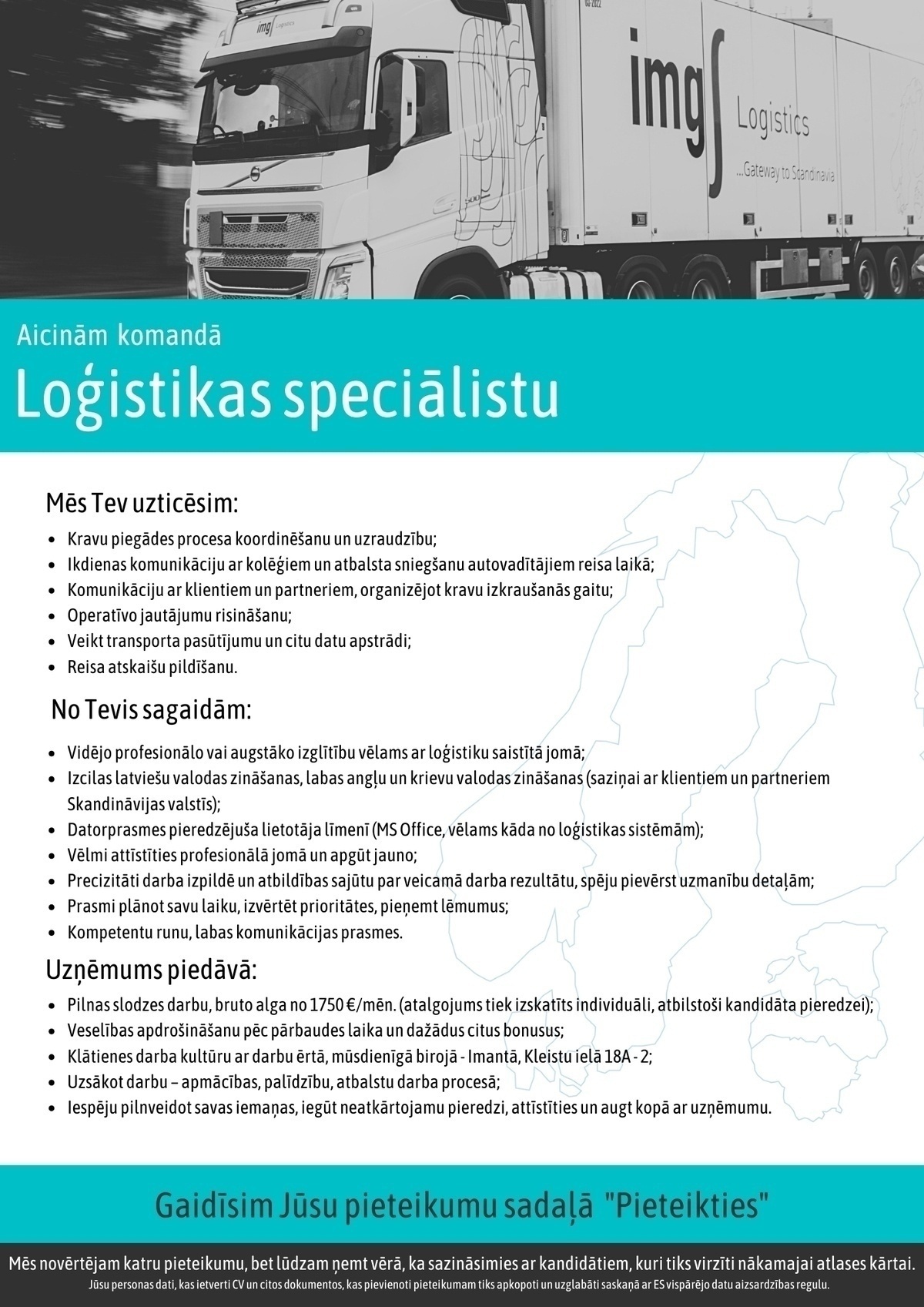 IMG Logistics, SIA Loģistikas speciālists/-e