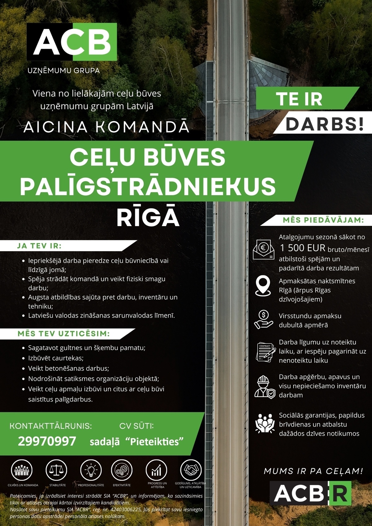 ACBR, SIA Ceļu būves palīgstrādnieks/-ce