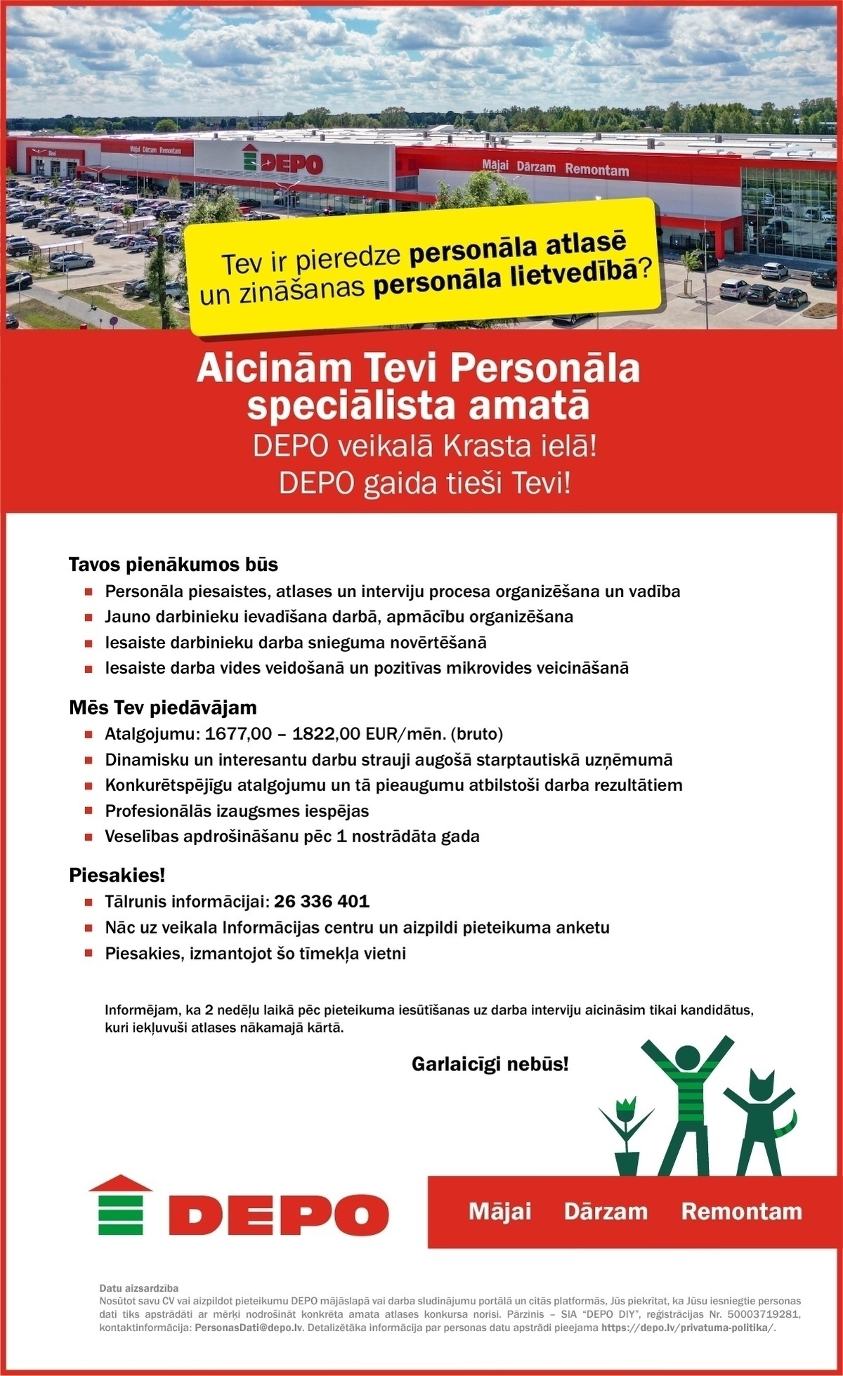 DEPO DIY, SIA Personāla speciālists/-e Krasta ielā