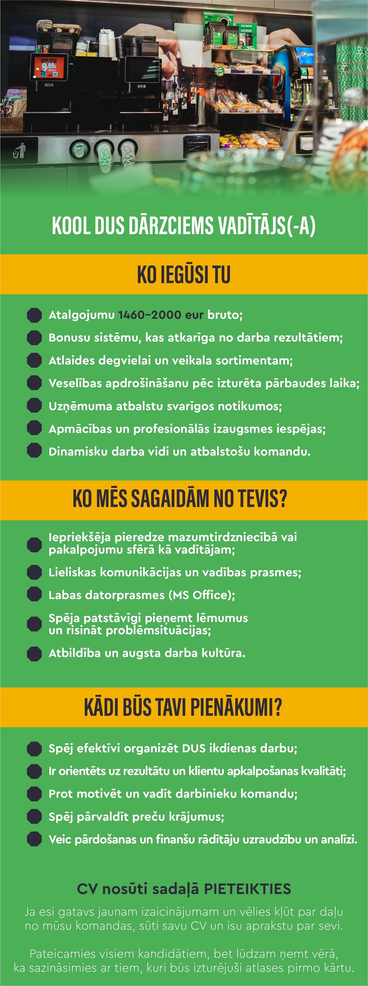 KOOL LATVIJA, SIA KOOL DUS DĀRZCIEMS VADĪTĀJS/-A