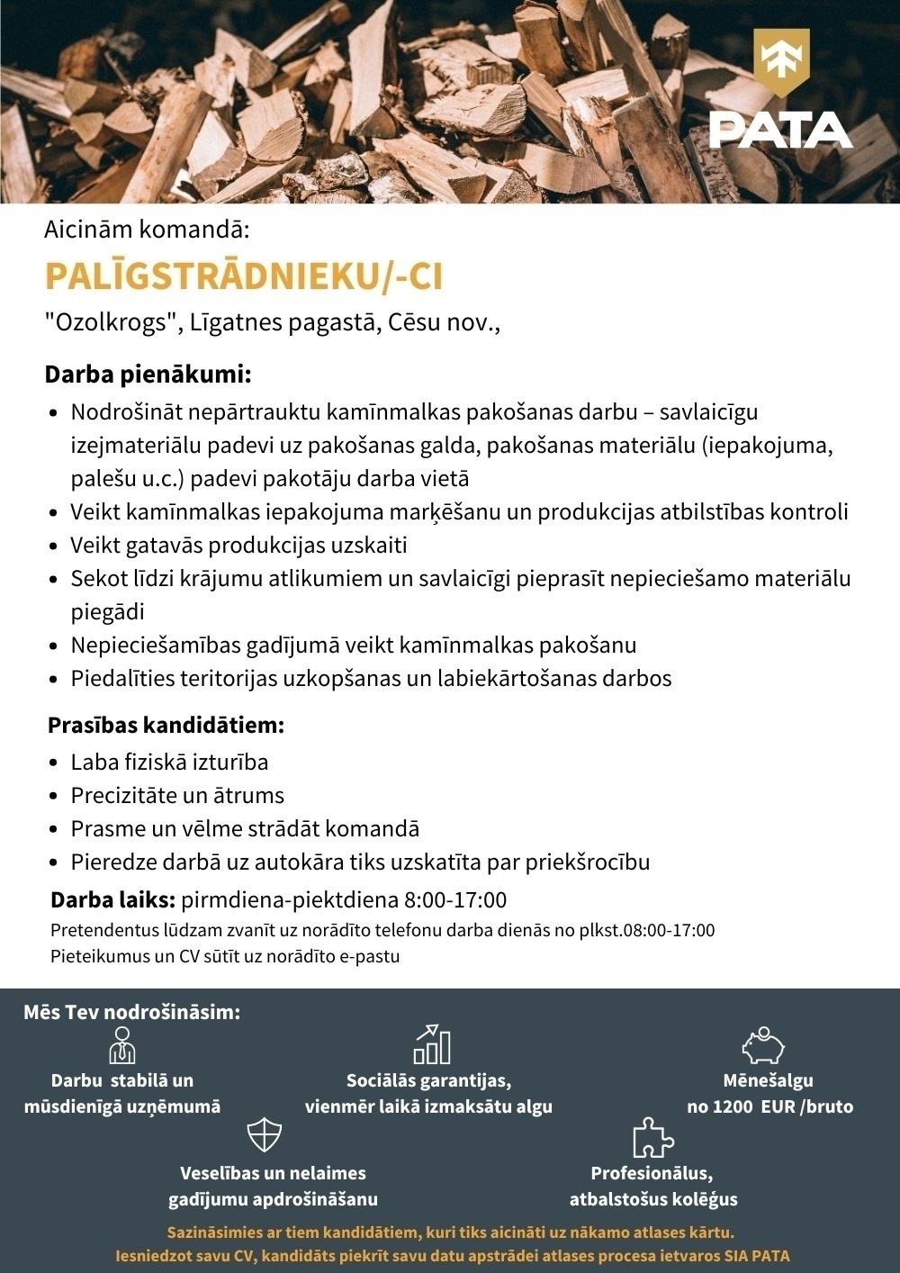 PATA, SIA Palīgstrādnieks/-ce