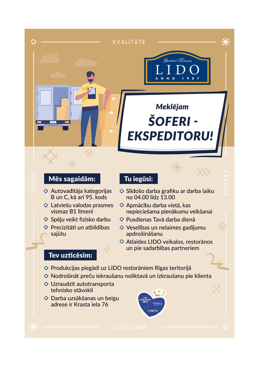 LIDO Loģistikas daļa Ekspeditors